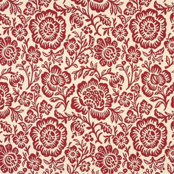 Designer Fabrics 54 in. Wide Red And Beige Floral Matelasse Reversible Upholstery Fabric F408 - main